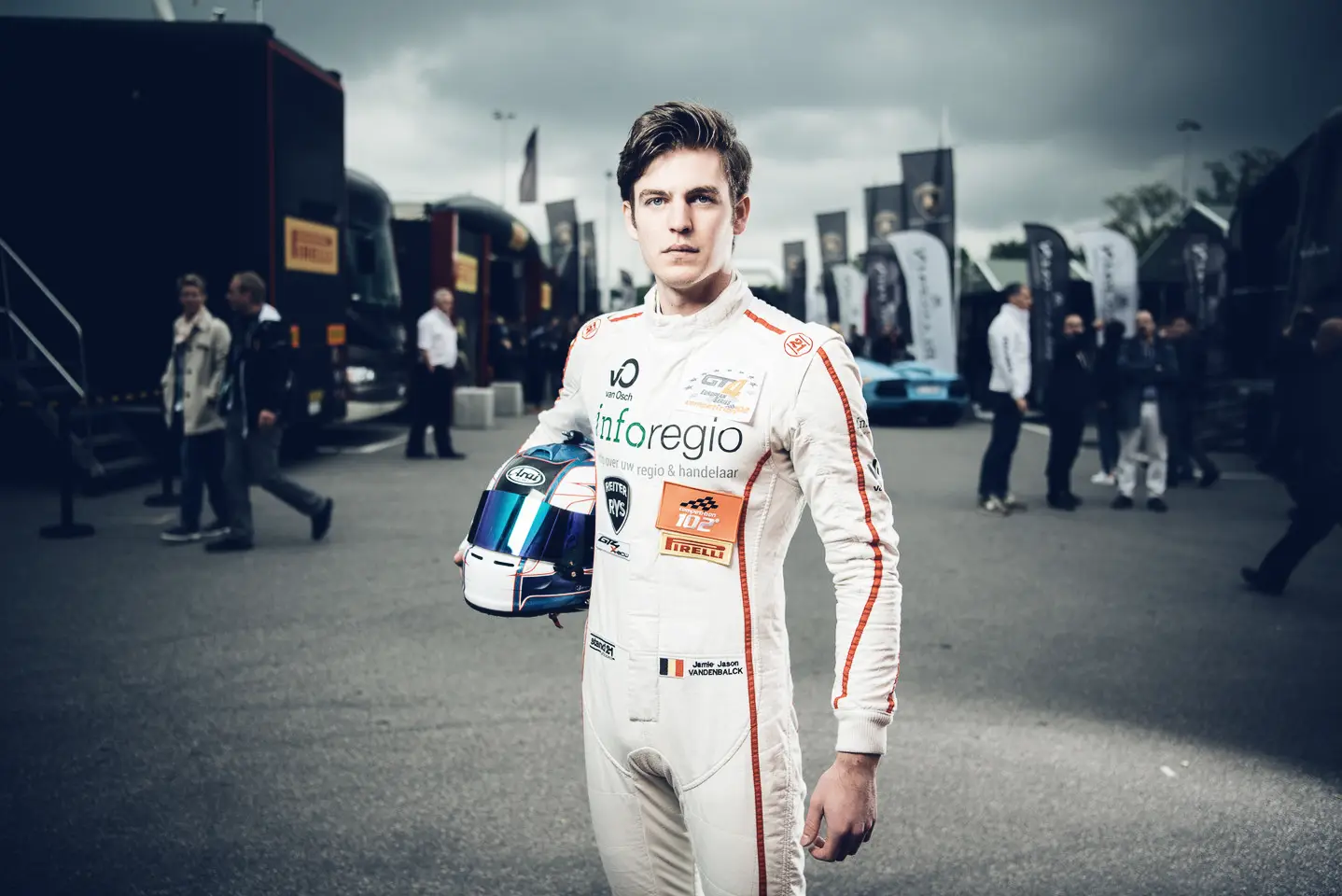 Jamie Vandenbalck — Portrait with helmet in the paddock